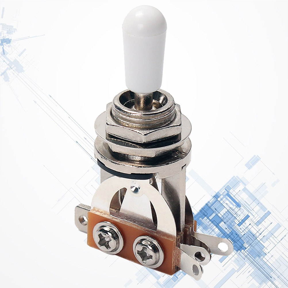 2pcs 3-way Toggle Switch Electric Guitar Pickup Selector Head White Top