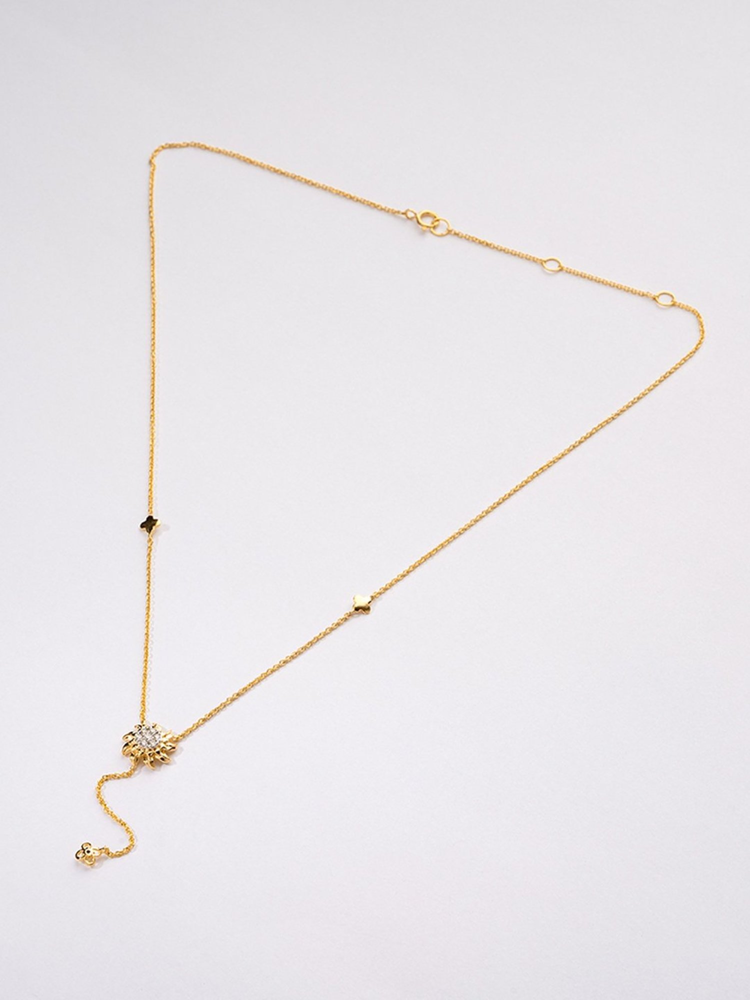 P.N.Gadgil Jewellers 18k Gold Spinner Floret Diamond Necklace For Women