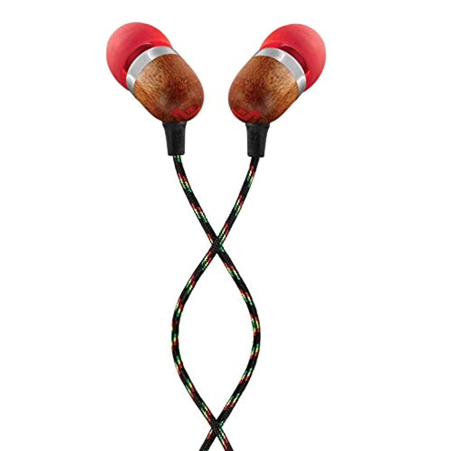House Of Marley Smile Jamaica In-Ear Wired Headphones with Mic, Fire, EM-JE041-FI