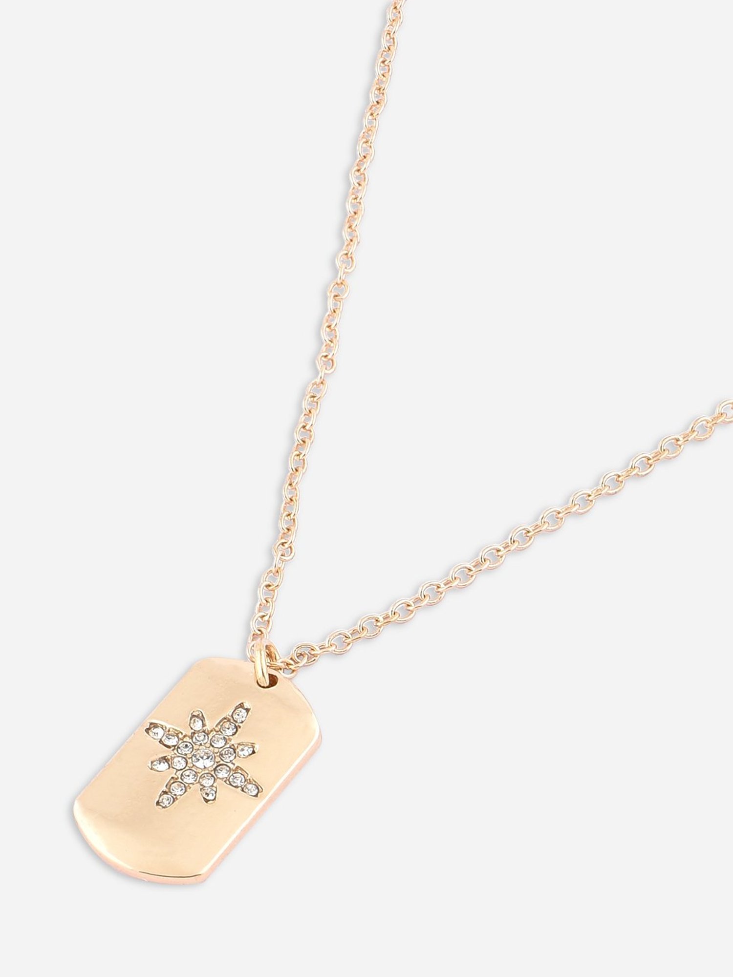 Toniq White Gold-Plated Shape Charm Necklace for Women