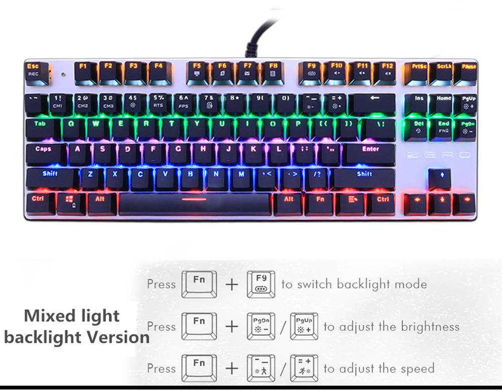 mokgezltd Mechanical Keyboard 87 keys Blue Switch Gaming Keyboards for Tablet Desktop sticker