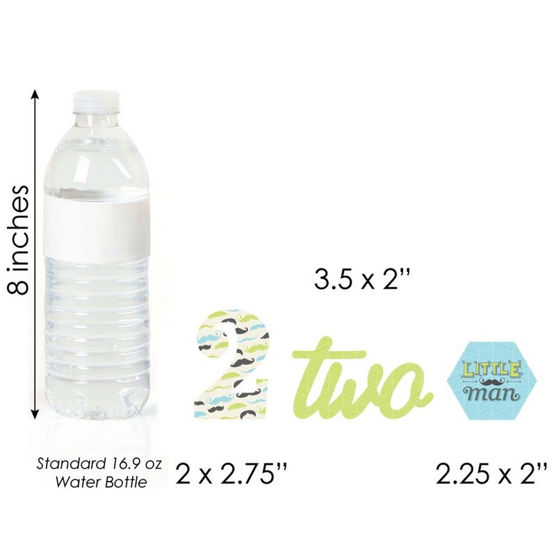 Big Dot of Happiness 2nd Birthday Dashing Little Man Mustache Party - Dessert Cupcake Toppers - Second Birthday Party Clear Treat Picks - Set of 24