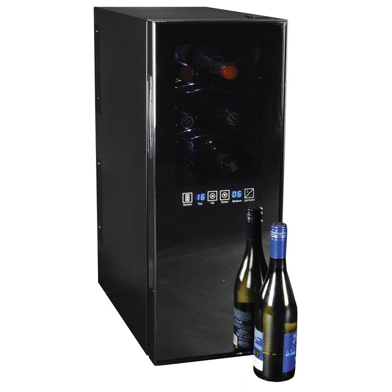 Koolatron 12-Bottle Dual-Zone Wine Cooler - Black