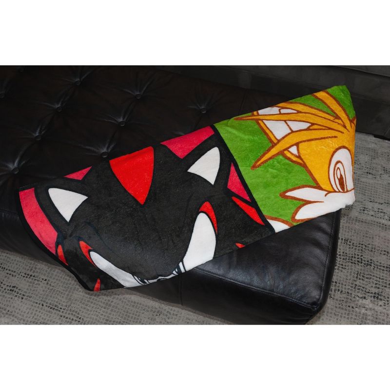Just Funky Sonic The Hedgehog Warhol Fleece Throw Blanket | 45 x 60 Inch Cozy Blanket