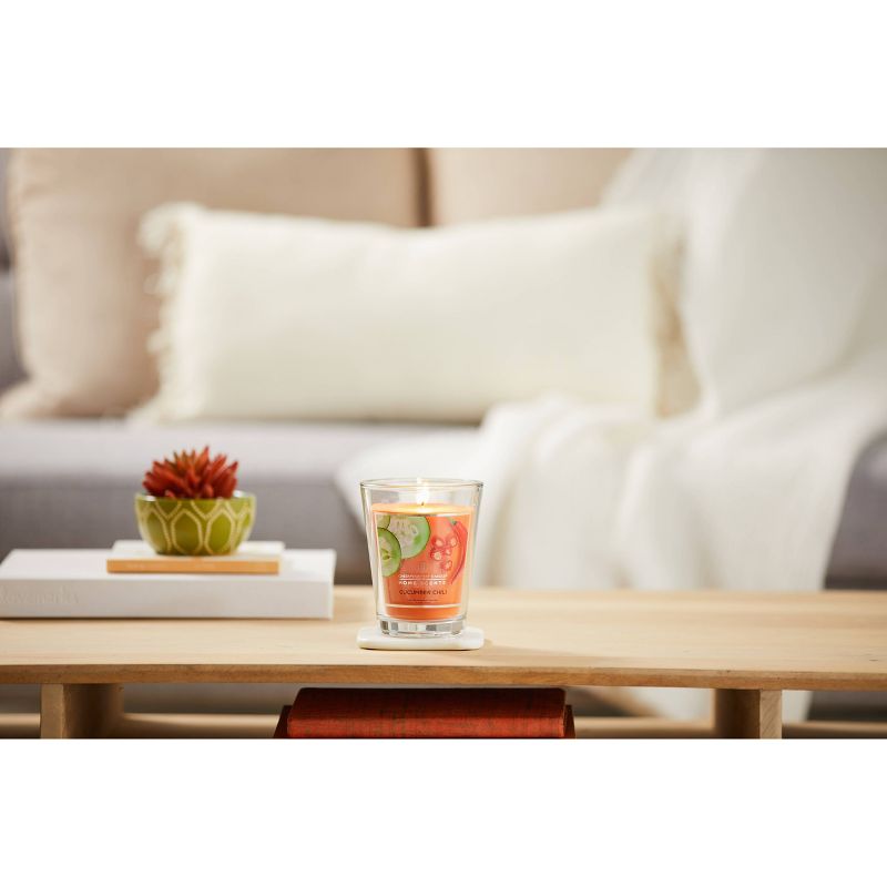 11.5oz Glass Jar Cucumber Chili Candle - Home Scents by Chesapeake Bay Candle