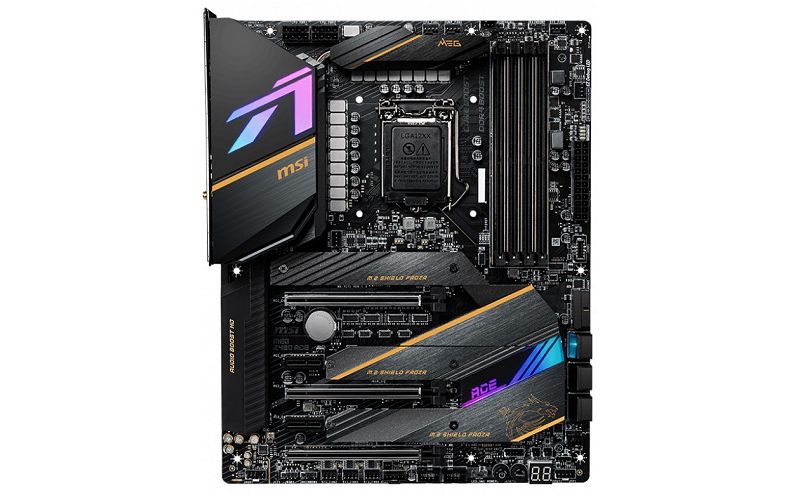 MSI MEG Z490 ACE Gaming Motherboard - Intel Z490 Chipset - LGA 1200 Socket - 128GB DDR4 SDRAM Supported - 4 x DIMM Memory Slots - 6 x SATA 6 Gb/s