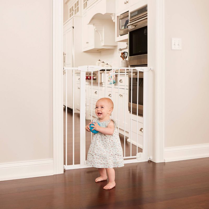 Toddleroo by North States Tall Bright Choice Auto-Close Baby Gate - White -  29.75"-40.5" Wide