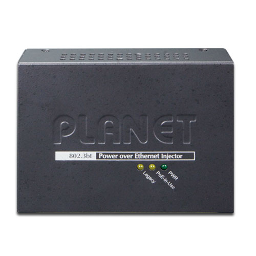 Planet POE-171A-60 Single-Port 10/100/1000Mbps 802.3bt Ultra PoE Injector (60 Watts, Legacy mode support, PoE Usage LED) w/ external power adapter
