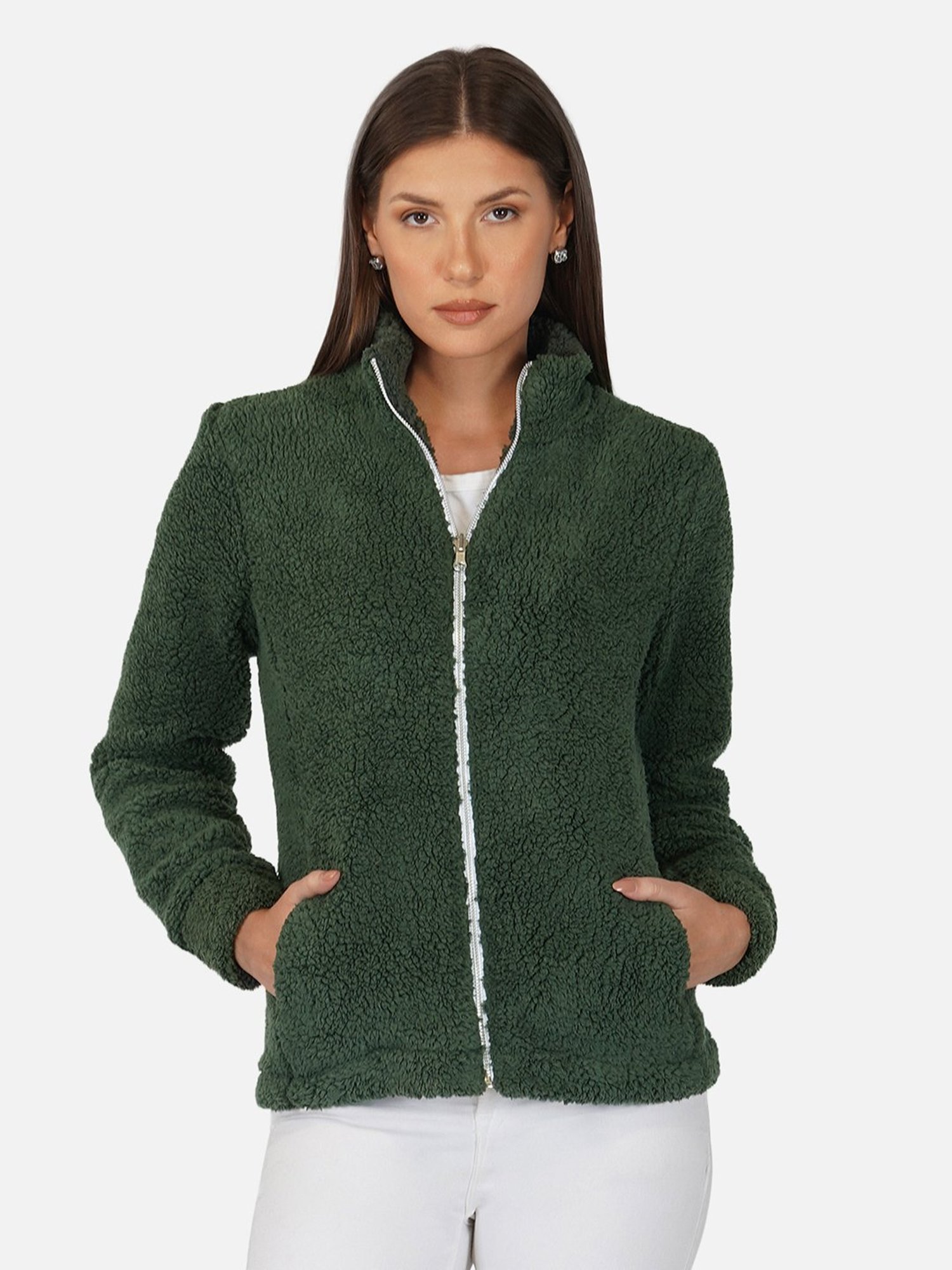 PURYS Green High Neck Jacket