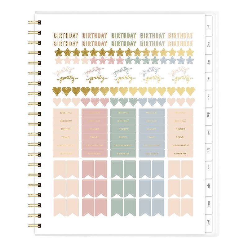 2021-22 Academic Planner 8.5" x 11" Frosted Plastic Wirebound Weekly/Monthly White with Gold Dot - Sugar Paper™