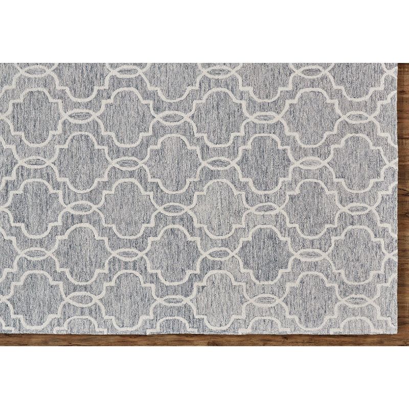 8'x10' Rectangle Hand Made Tufted Ogee Wool Area Rug Gray - Feizy
