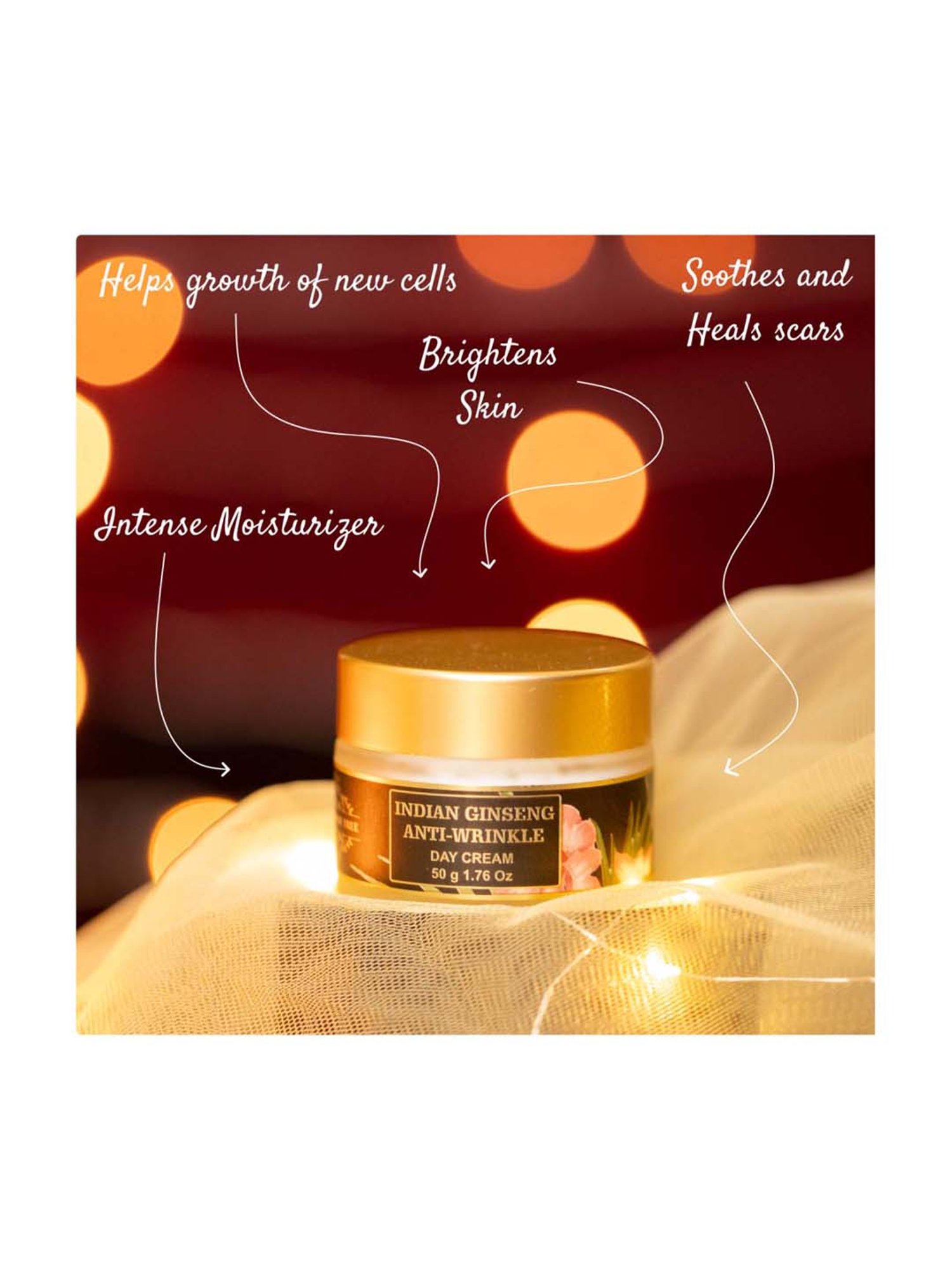 The Paradise Tree's Indian Ginseng Anti-Wrinkle Cream - 50 gm