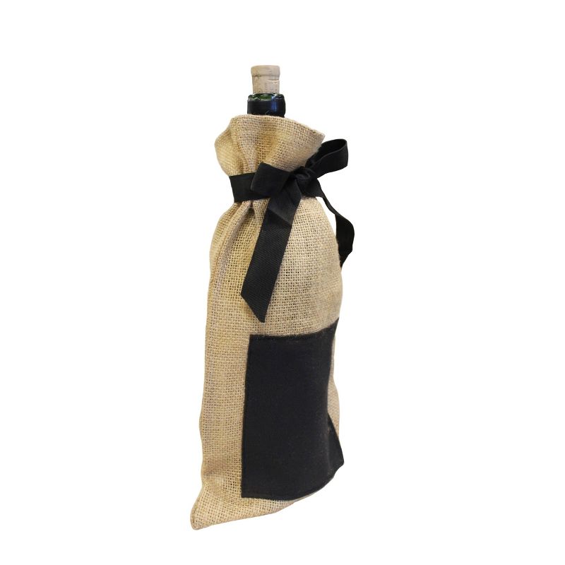 Epicureanist Set of 4 Jute Chalkboard Wine Bag