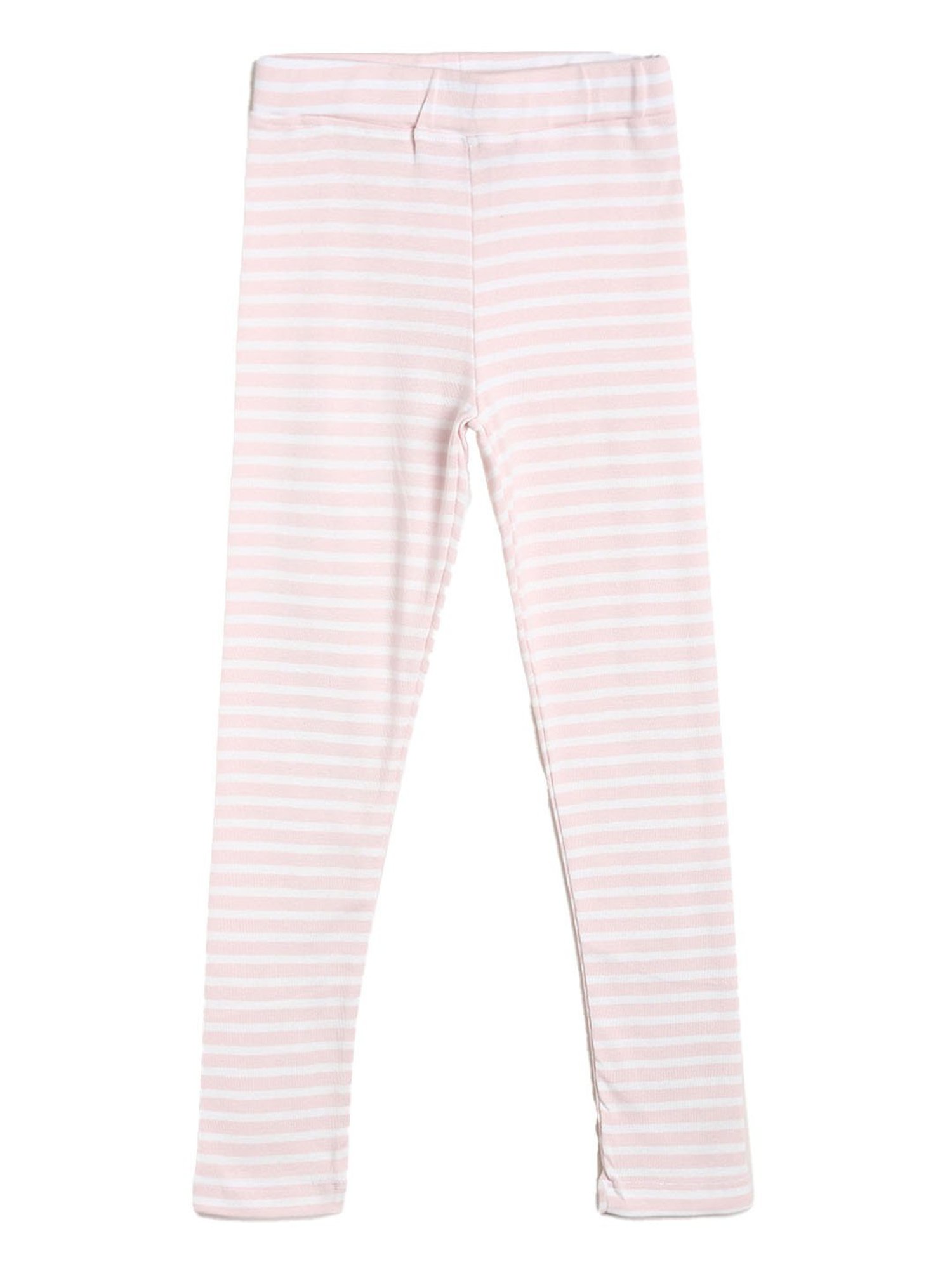 Tales & Stories Girls Pink Striped Leggings