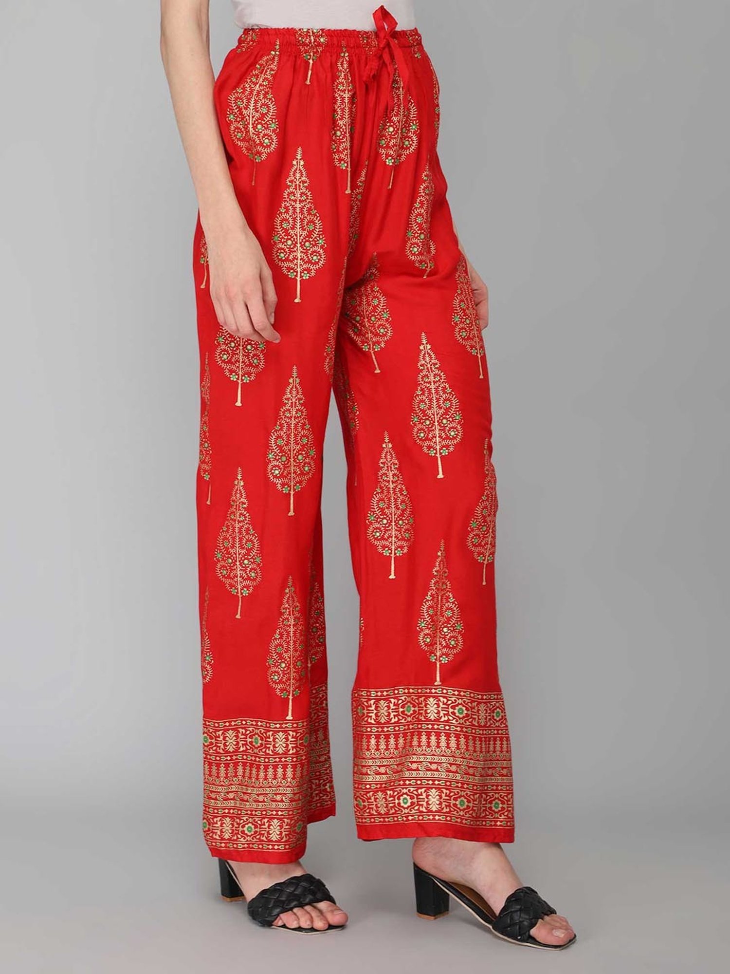 Aditi Wasan Red Printed Palazzos