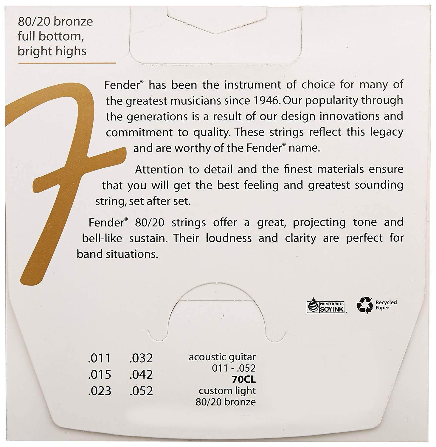 Fender Acoustic Guitar Strings - 70CL