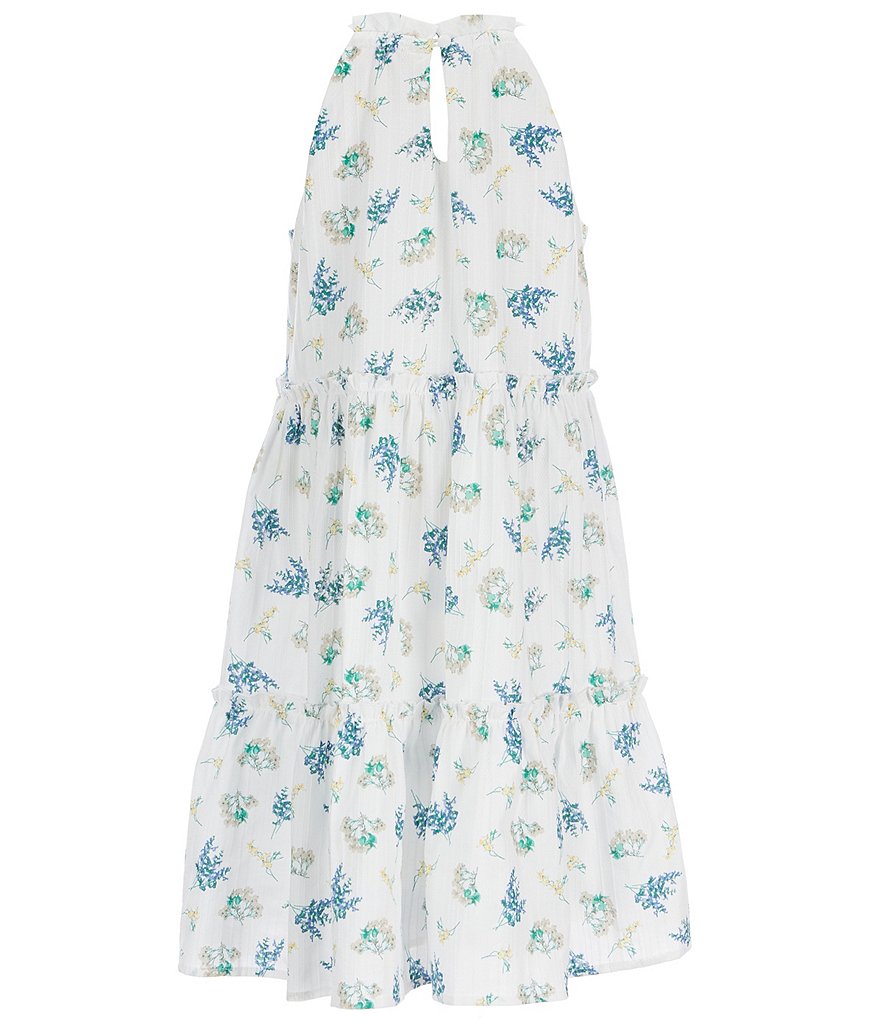 GB GB Girls Big Girls 7-16 Textured Floral Tiered A-Line Dress