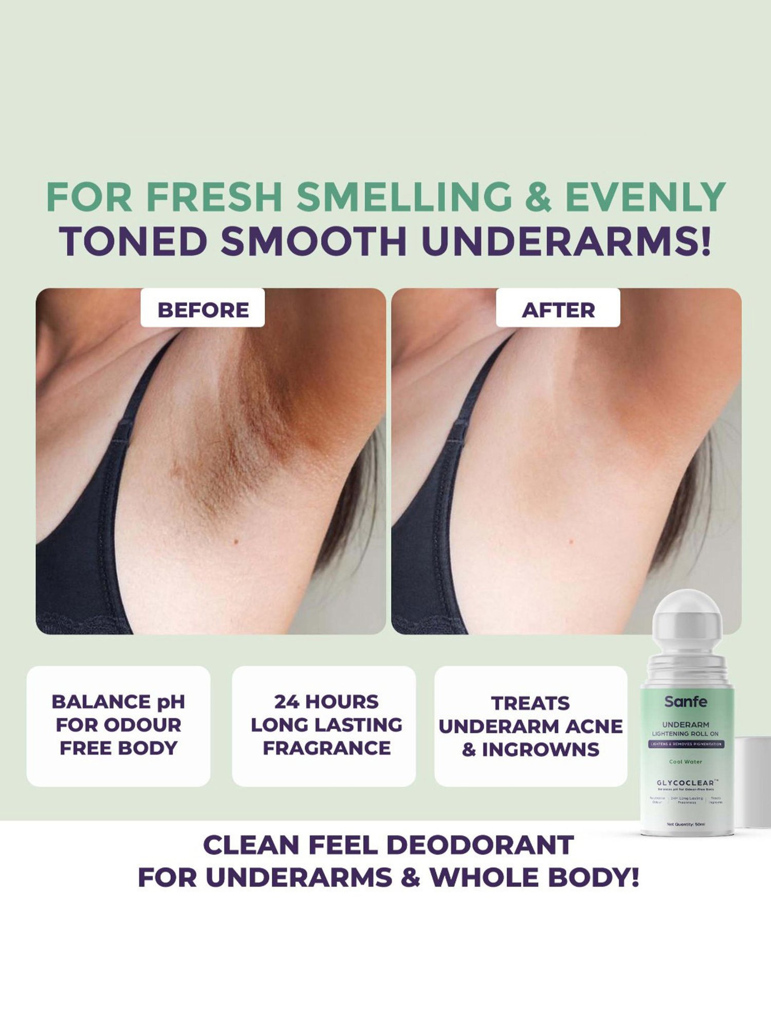 Sirona 2-in-1 Underarm Deodorant Roll On - 50 ml