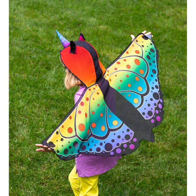 HearthSong Rainbow Butterfly Unicorn Wings for Kids Imaginative Play