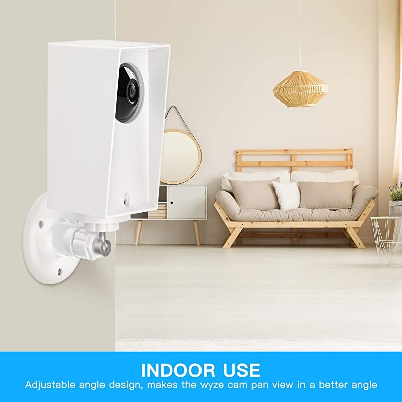 with Wyze Cam Pan Wall Mount, Weather Proof Anti-Sun Glare and UV Protection Outdoor/Indoor Adjustable Bracket with Protective Skin Case for Wyze Cam Pan 1080p Security Camera