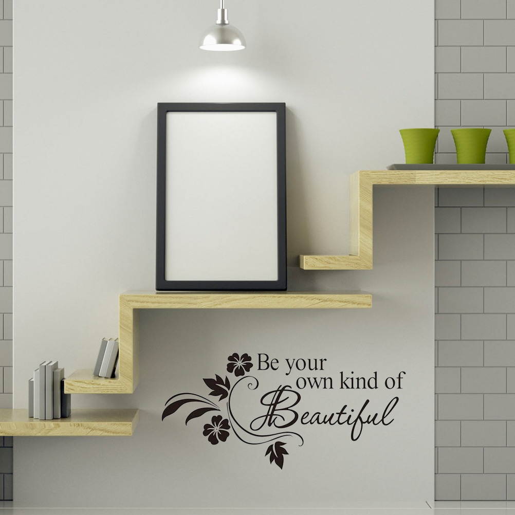 Be Your Own Kind of Beautiful Wall Decal Removable DIY Inspirational Quotes Wall Vinyl Stickers Waterproof Wall Art Decor for Bedroom Living Room Home - 43x37cm