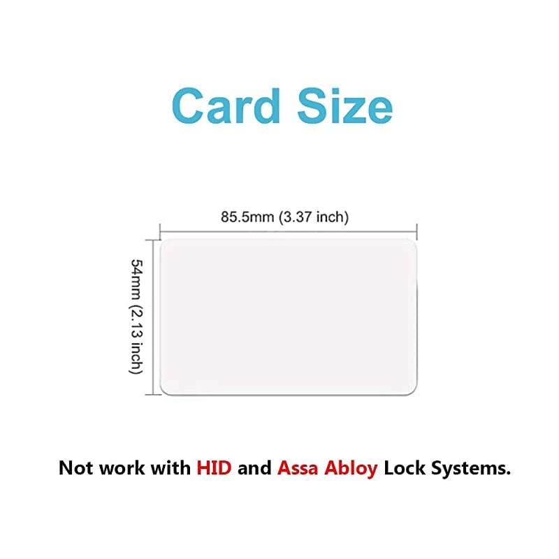 13.56MHz MIFARE Classic 1K RFID Smart Cards ISO14443A Blank RFID Hotel Key Cards Sublimation Printable (Pack of 100)