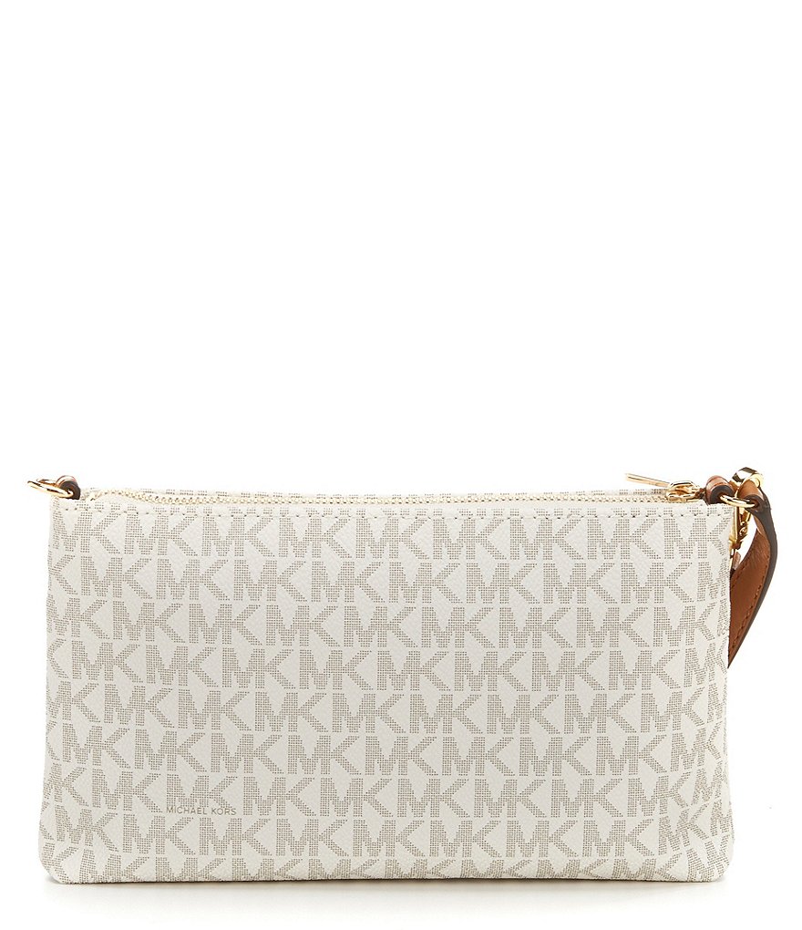 Michael Kors Zebra Signature Jet Set Double Zip Wristlet