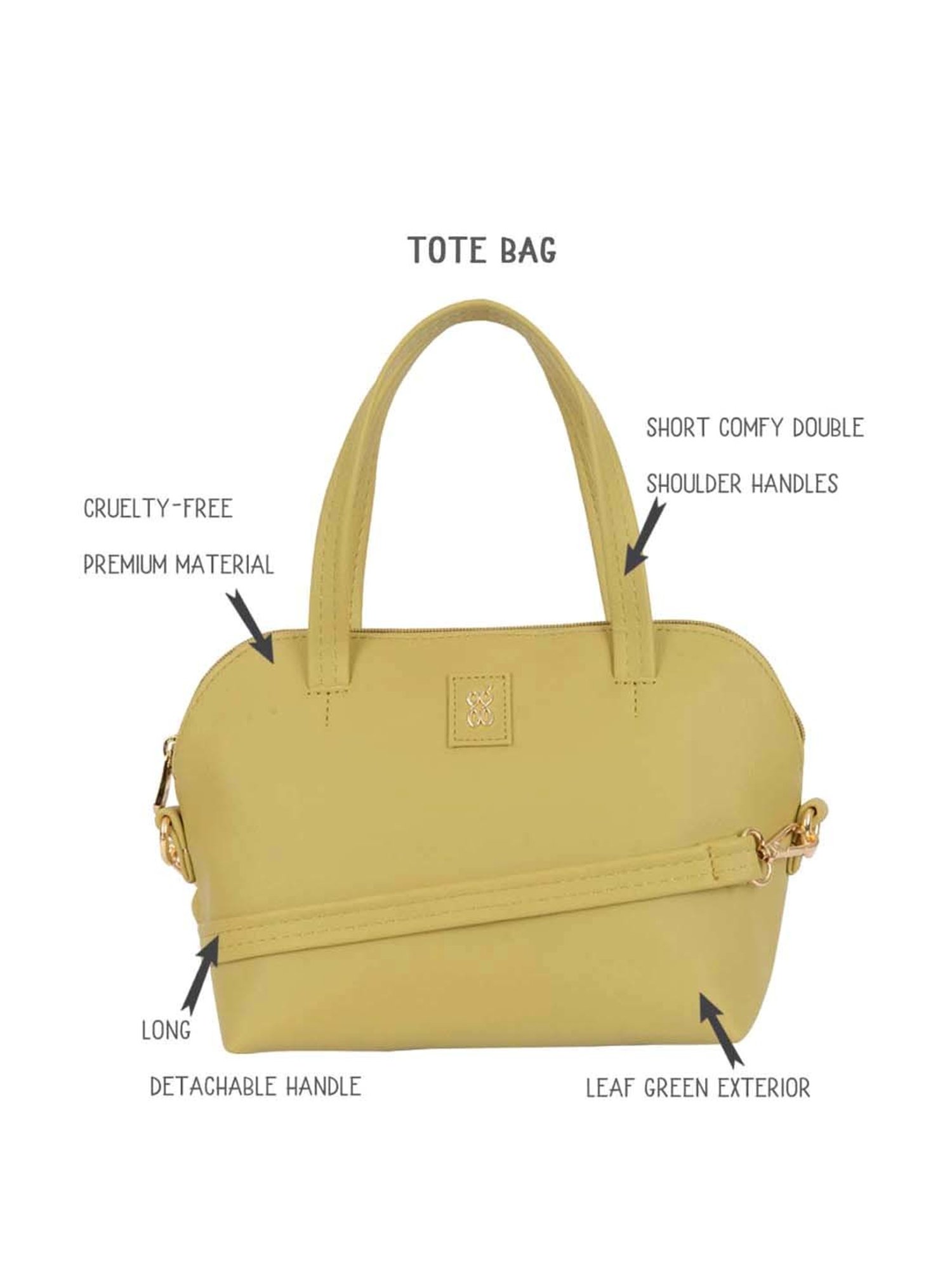 Baggit Green Solid Medium Bowler Bag