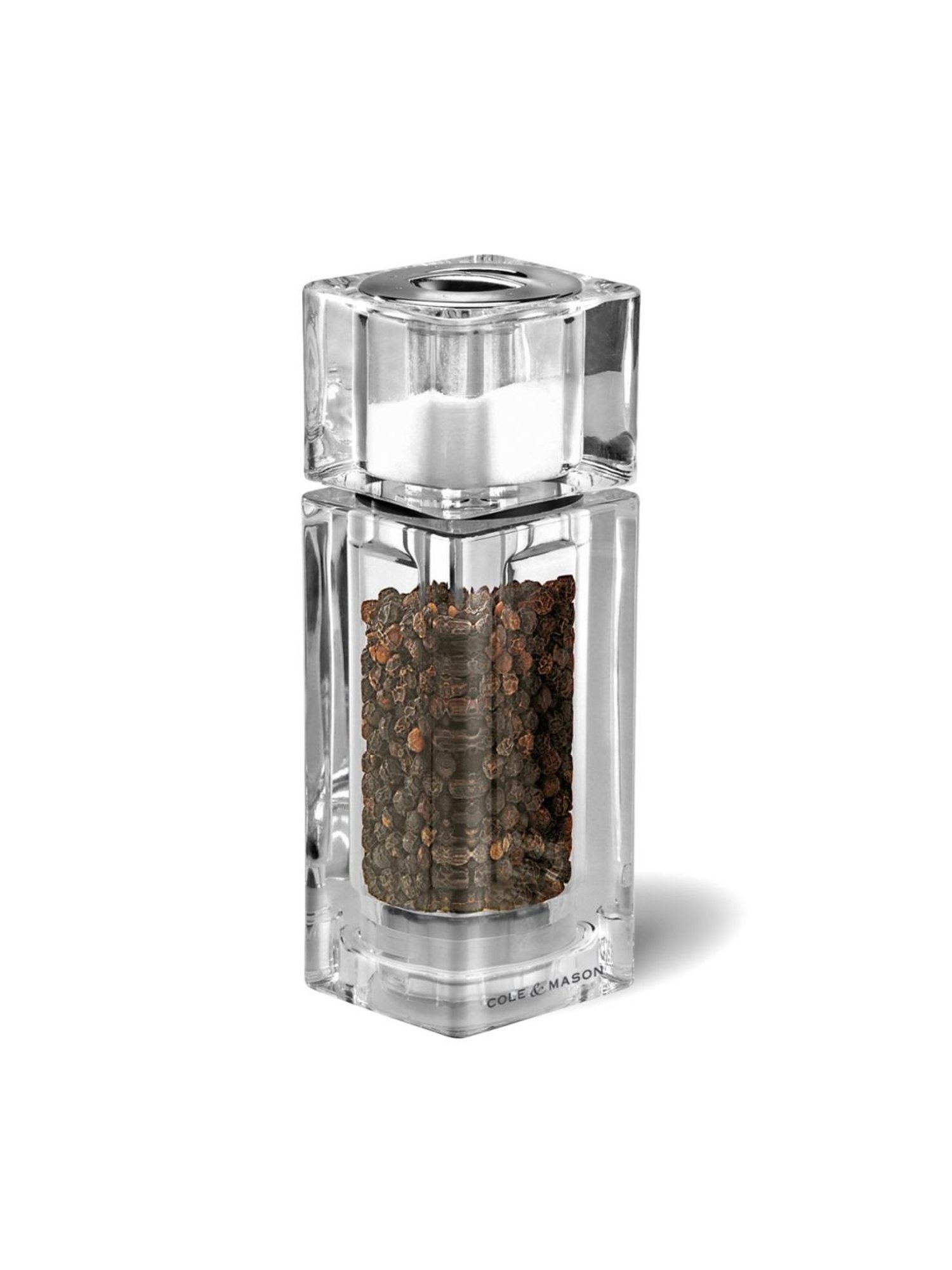COLE & MASON Transparent Stainless Steel Salt & Pepper Mill