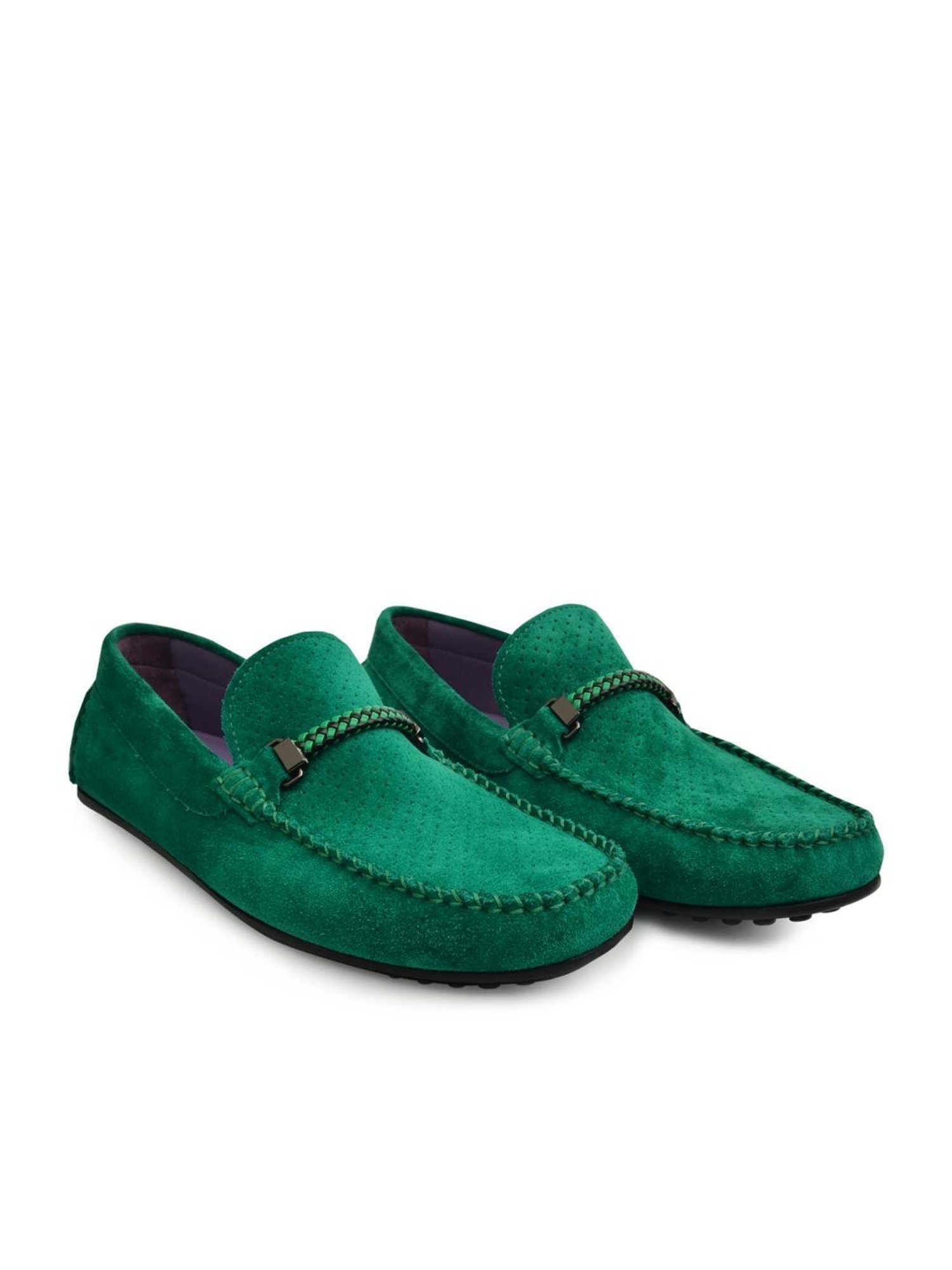 Language Shoes Men's Alfred Driver Green Loafers