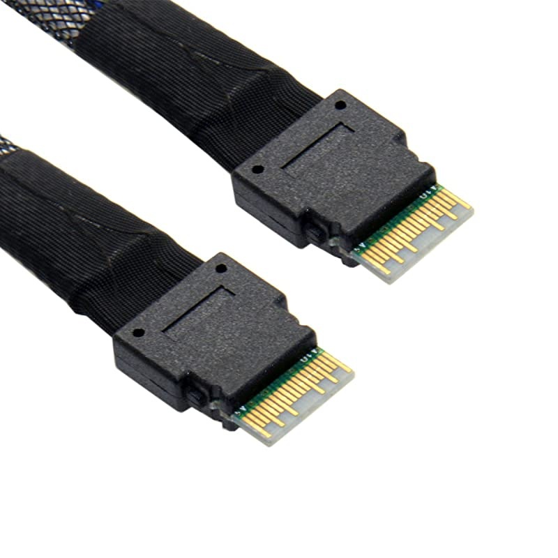 Slim Line SAS 40 SFF8654 4i 38pin Host to SFF8654 38pin Target Raid Cable 50cm