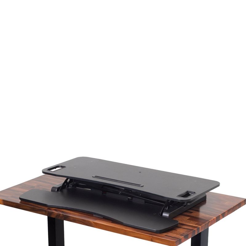 FlexPro Hero Standing Desk Converter - 37" Sit to Stand Desk with Keyboard Tray - Stand Steady