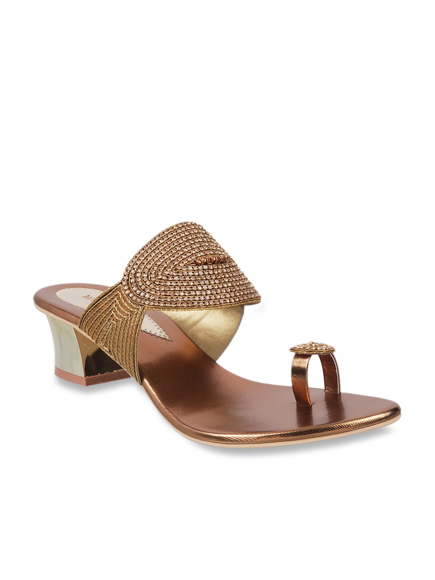 Walkway Women's Antique Gold Toe Ring Sandals