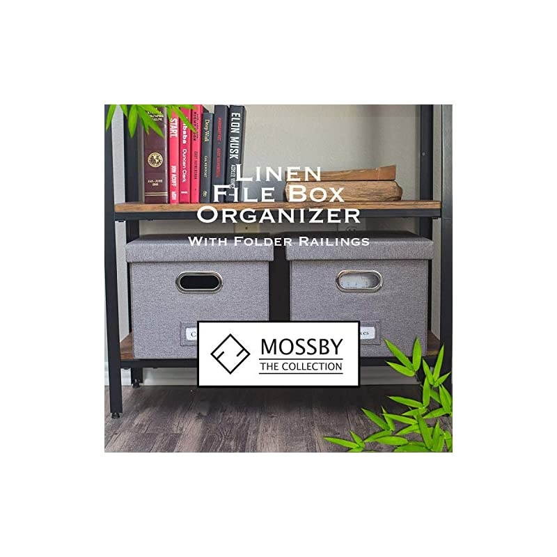 Organizer Box Storage with Lid, Collapsible Hanging Documents for s, Filing, Portable, Book, Folder Holder, Desktop, Letter and Legal Storage Box, Gray 1 Pack