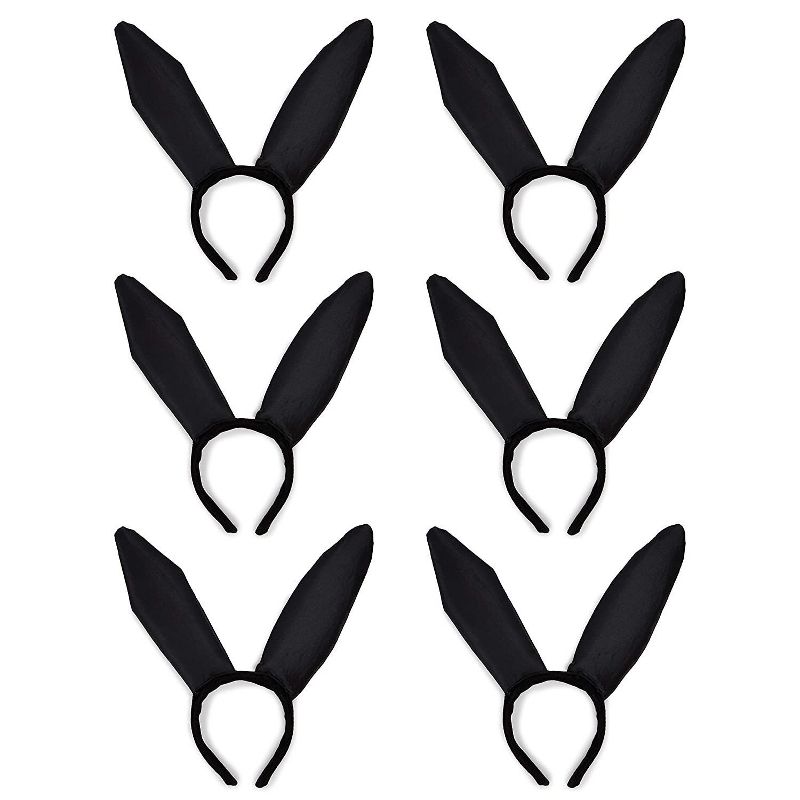 Spooky Central 6 Pack Bunny Ears Cosplay Headbands for Women, Halloween Costume, 5.1 x 4.1 in