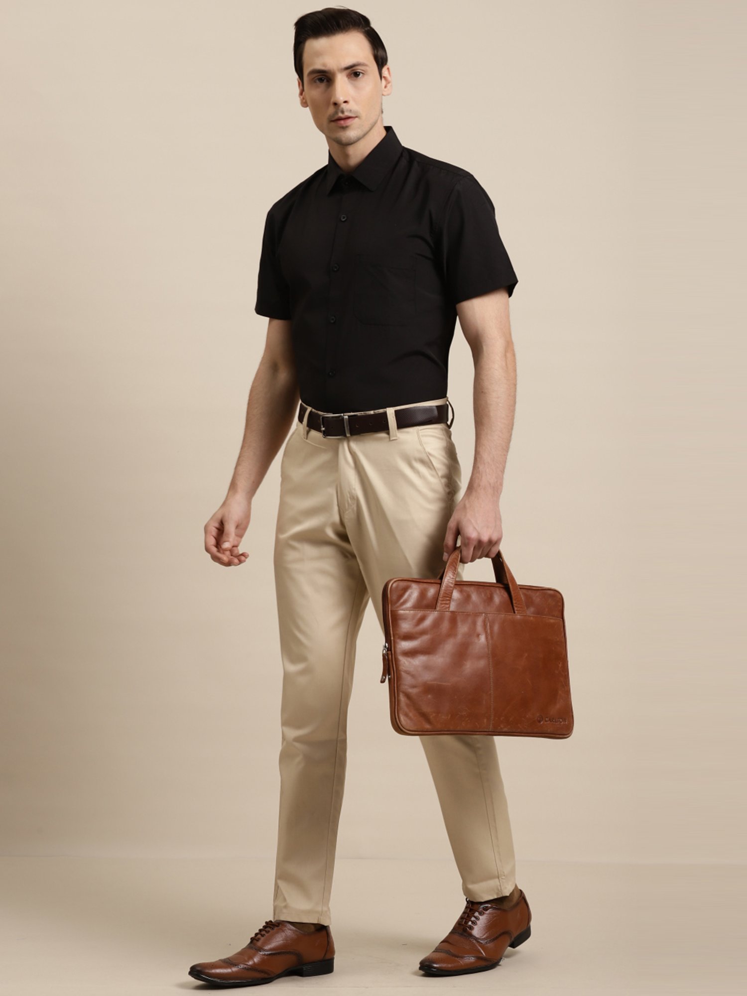 Sojanya Black Cotton Regular Fit Shirt