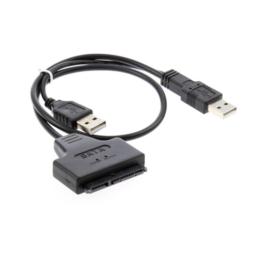 USB 2.0 to SATA Adapter 7 Pin and 15 Pin Cable Hard Drive Converter Cable for 2.5/3.5 Inches SATA/HDD Hard Disk Drive
