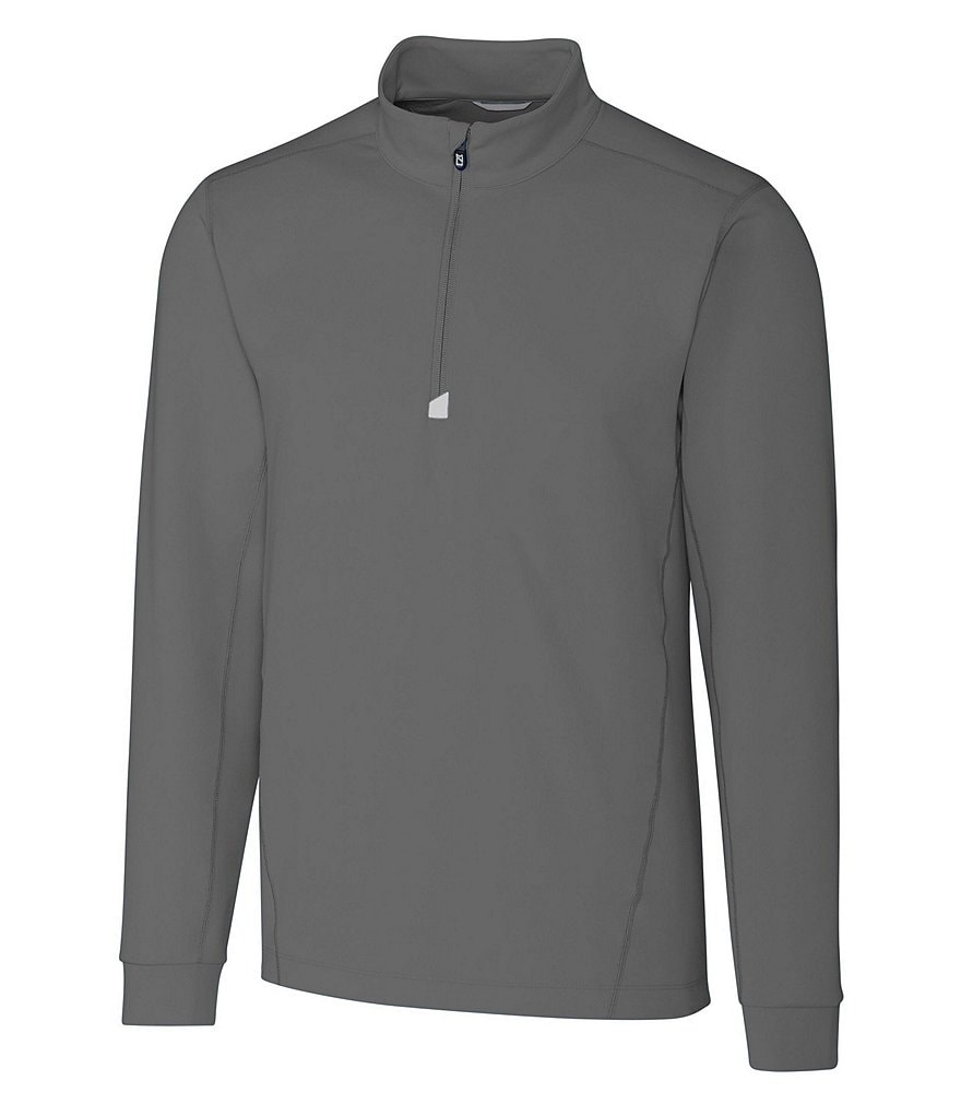 Cutter & Buck Big & Tall Traverse Stripe Performance Stretch Half-Zip Pullover