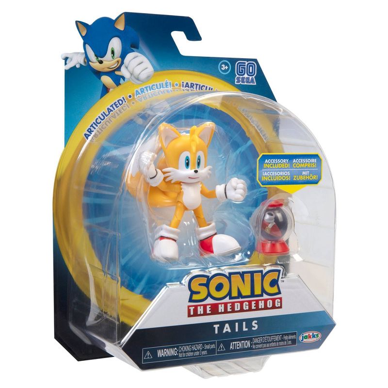 Sonic the Hedgehog 4" Modern Tails with Fast Shoe Item Box Wave 2