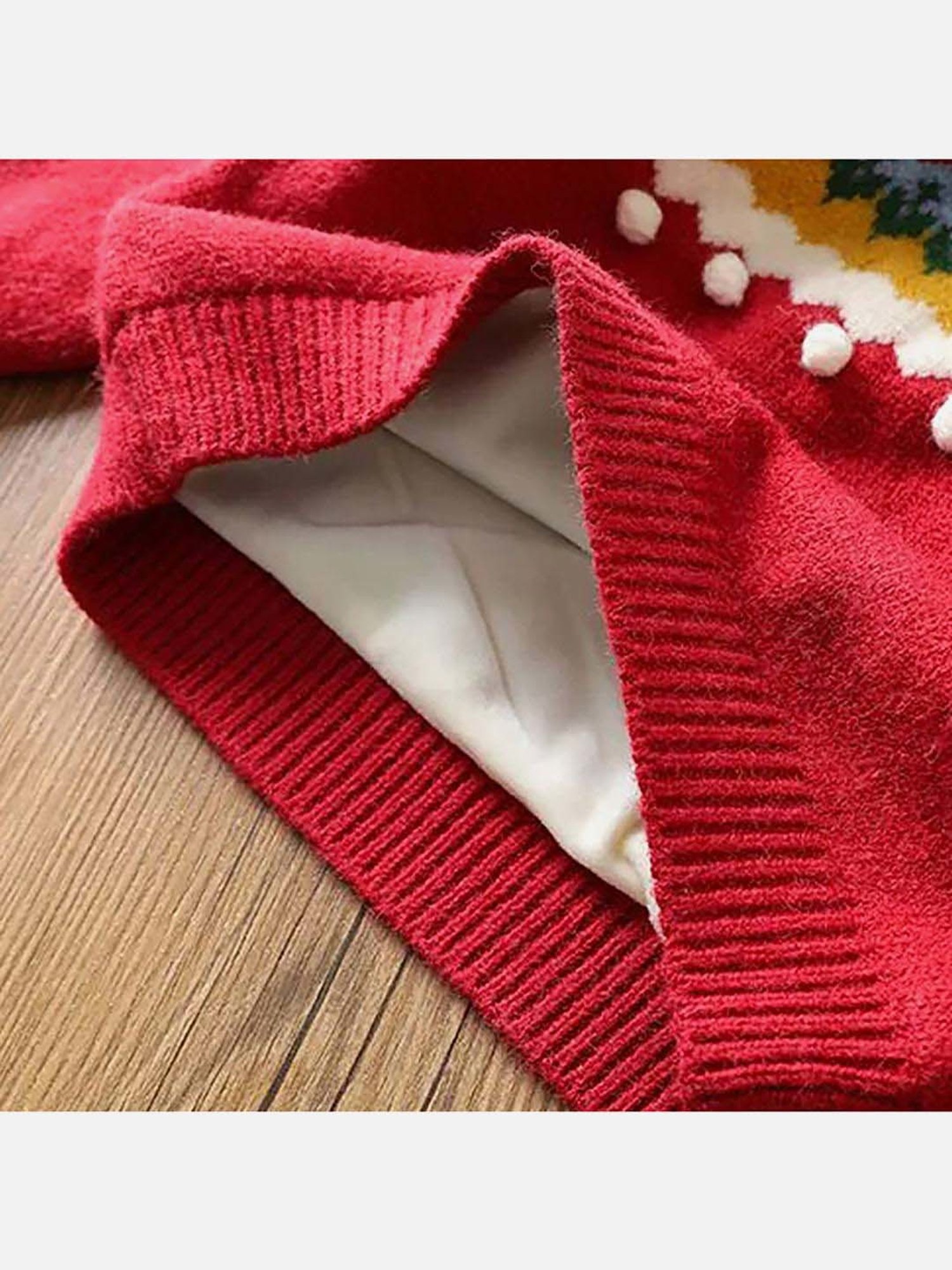 Little Surprise Box Kids Maroon Embroidered Full Sleeves Sweater