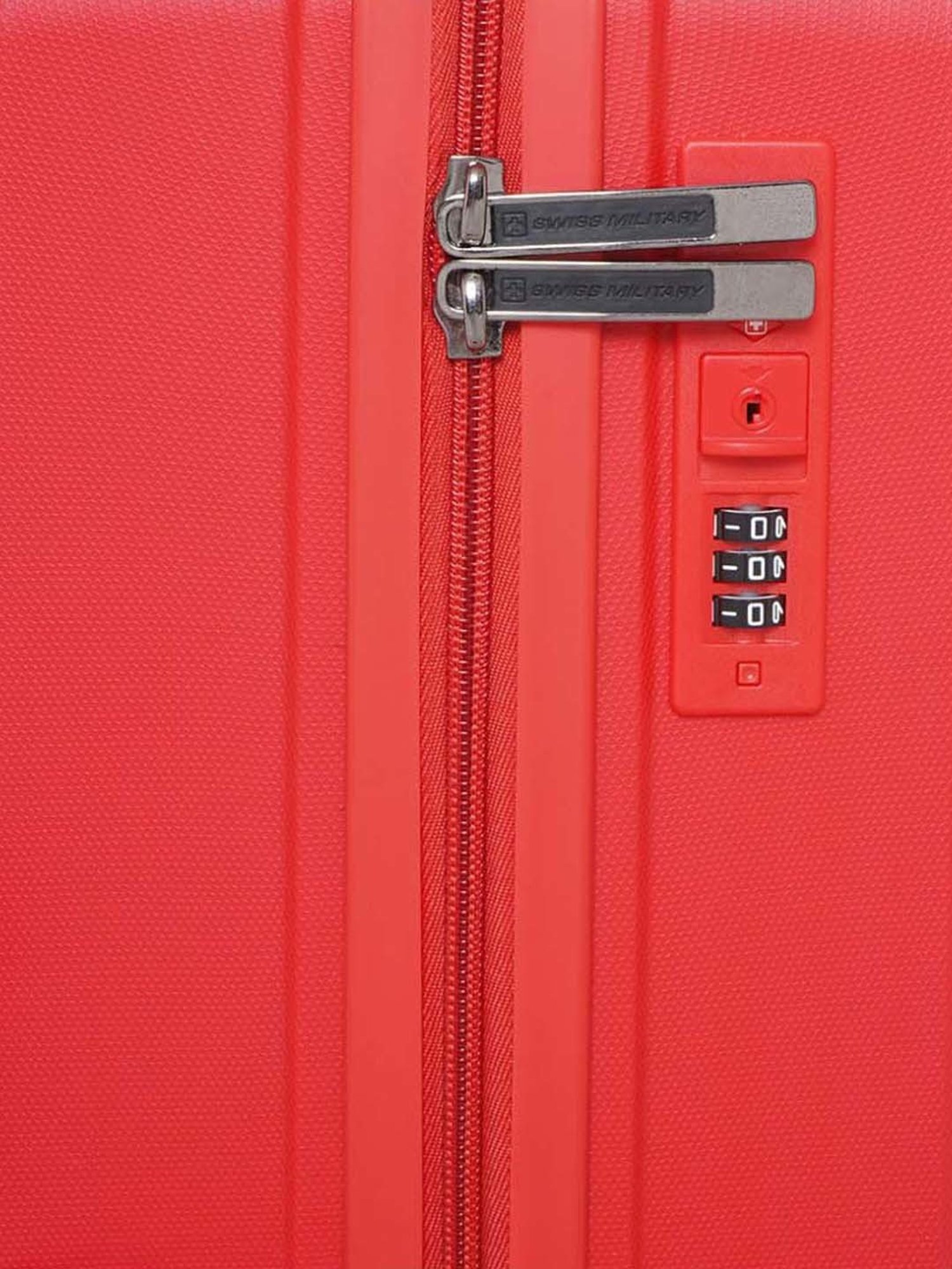 Swiss Military Star Red Textured Hard Large Trolley Bag - 55 cm