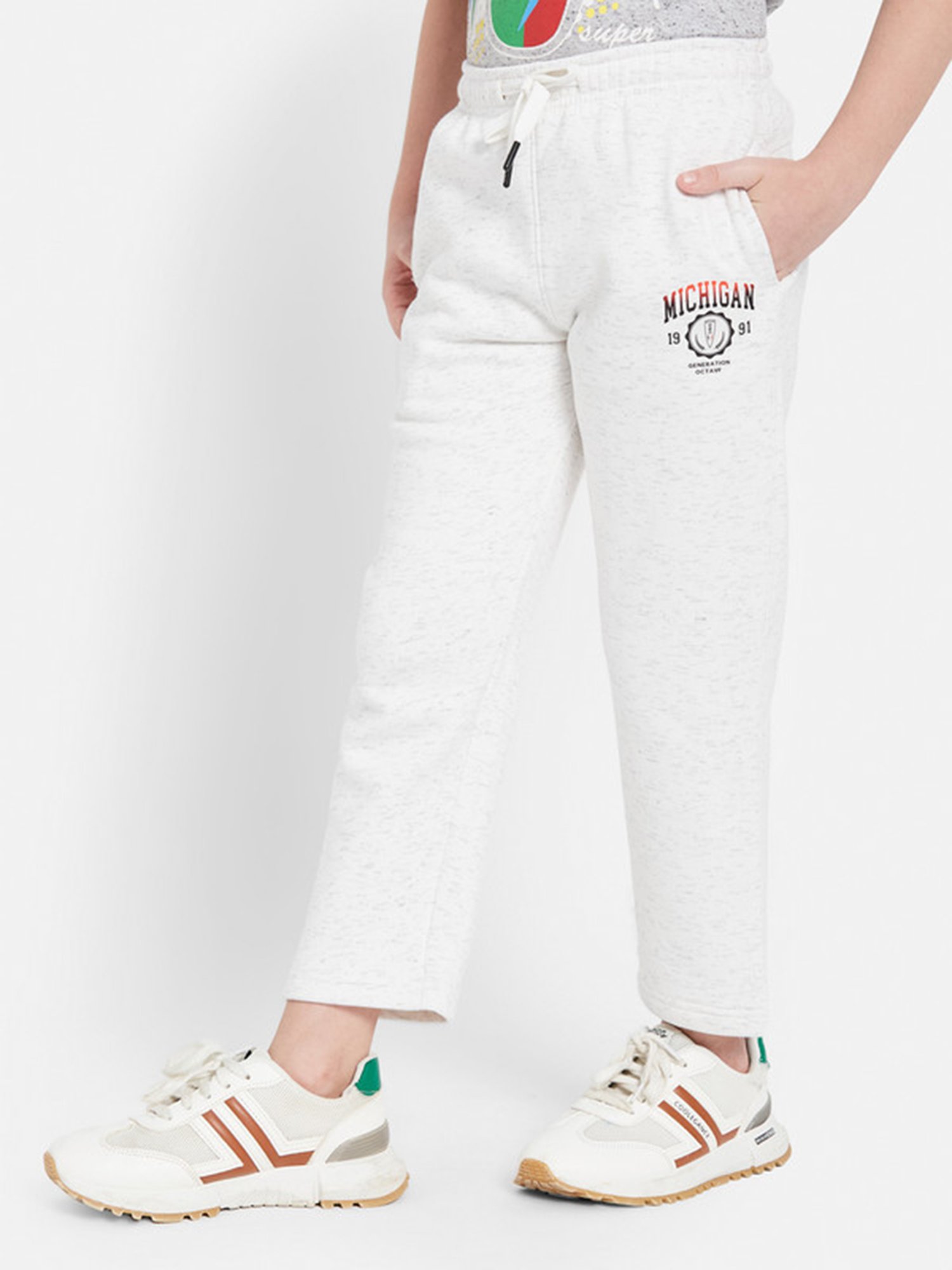 Octave Boys White Solid Trackpants