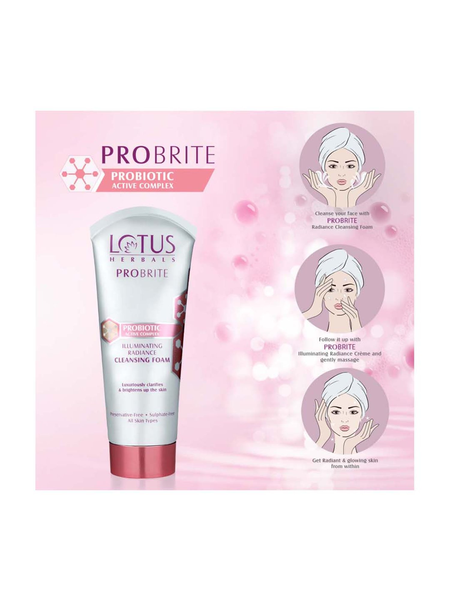 Lotus Herbals Illuminating Radiance Cleansing Foam - 100 gm