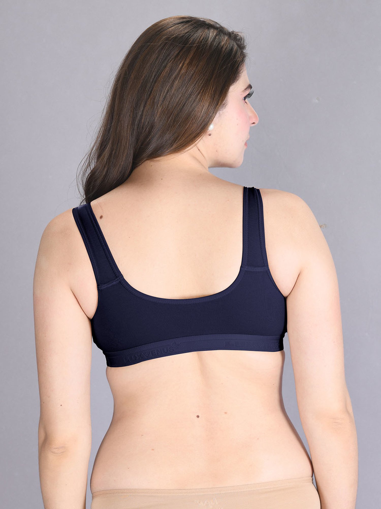 Lux Venus Navy Full Coverage Non-Wired Sports Bra