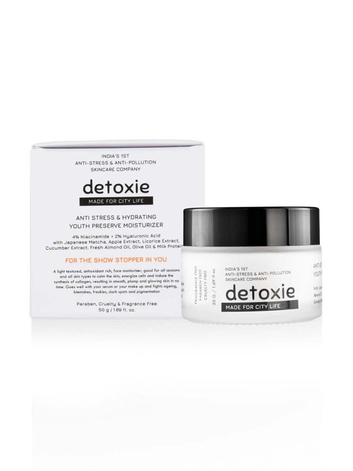 Detoxie Anti-Stress & Hydrating Youth Preserve Face Moisturizer - 50 gm