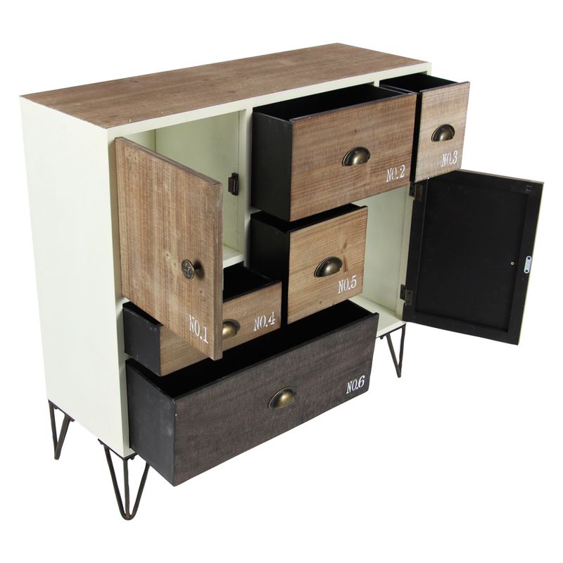 Wood and Metal 7 Drawer Buffet White/Black - Olivia & May