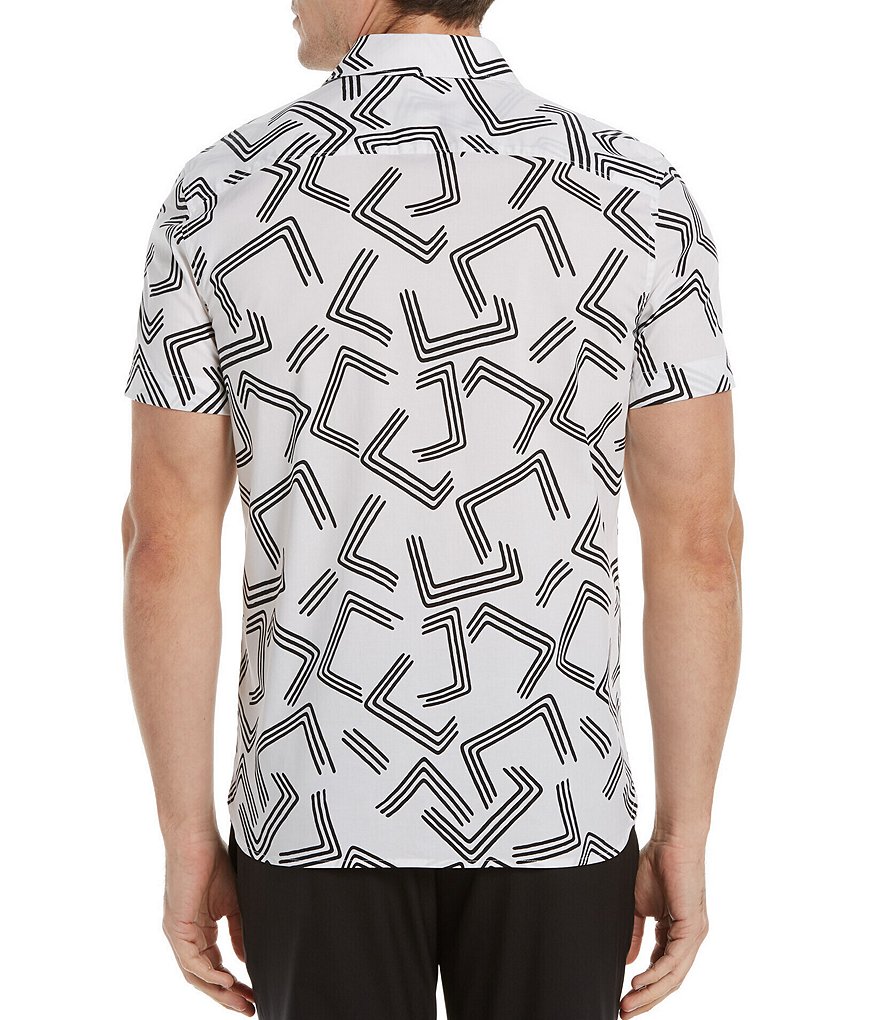 Perry Ellis Slim-Fit Large Print Stretch Short-Sleeve Woven Shirt