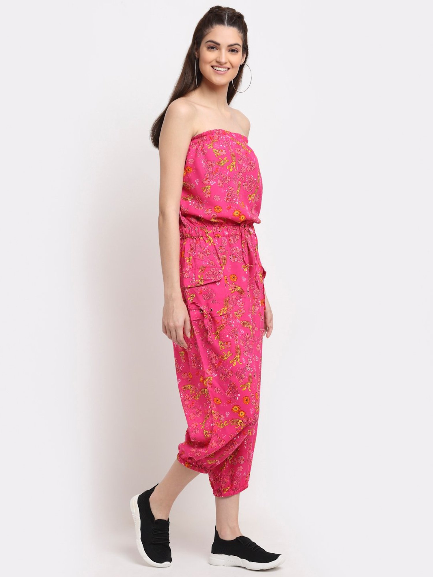 NEUDIS Pink Printed Tube Jumpsuit