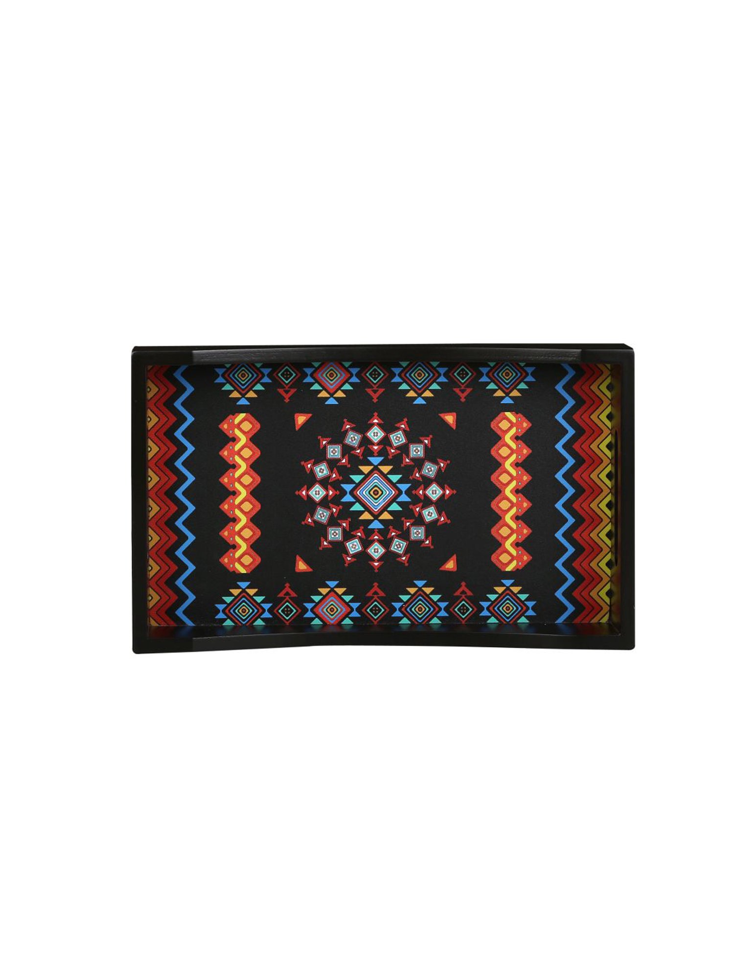 Crayton Geometric MDF Rectangular Serving Tray - Set of 1