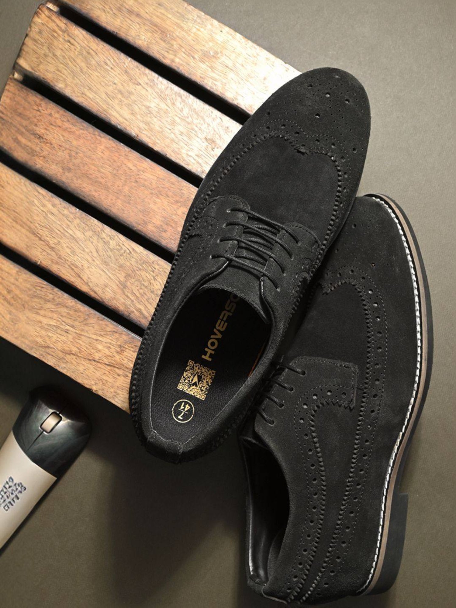 Hoversole Men's Charles Black Brogue Shoes